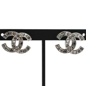 CHANEL Silver Logo Earrings